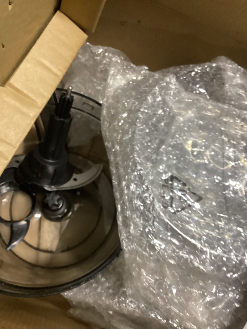 Condition photo showing As Is for food processor, 4 programs & pulse,1000w max power,12 cups total volume for slicing, mincing, dicing, shredding, puree, dough and vegetable chopper clean bowl scraper, stainless steel silver