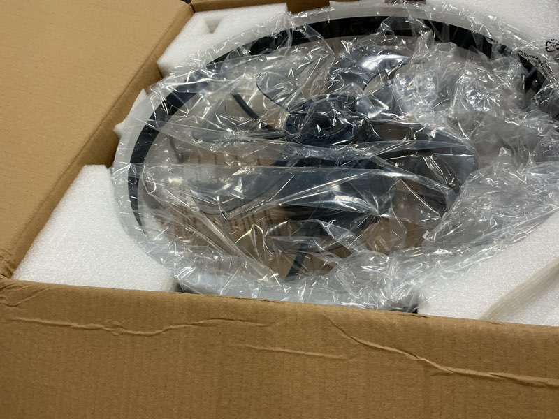 Condition photo showing New/Like New for rgb ceiling fans with lights, 20" fandelier low profile ceiling fan with light, modern flush mount ceiling fan light with remote/app control, bedroom chandelier fan fixture for indoor(black)