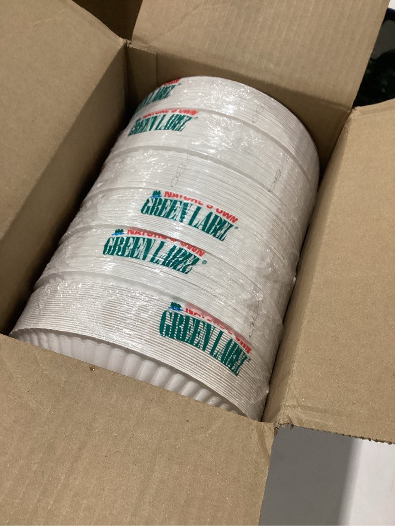 Green label white paper plates