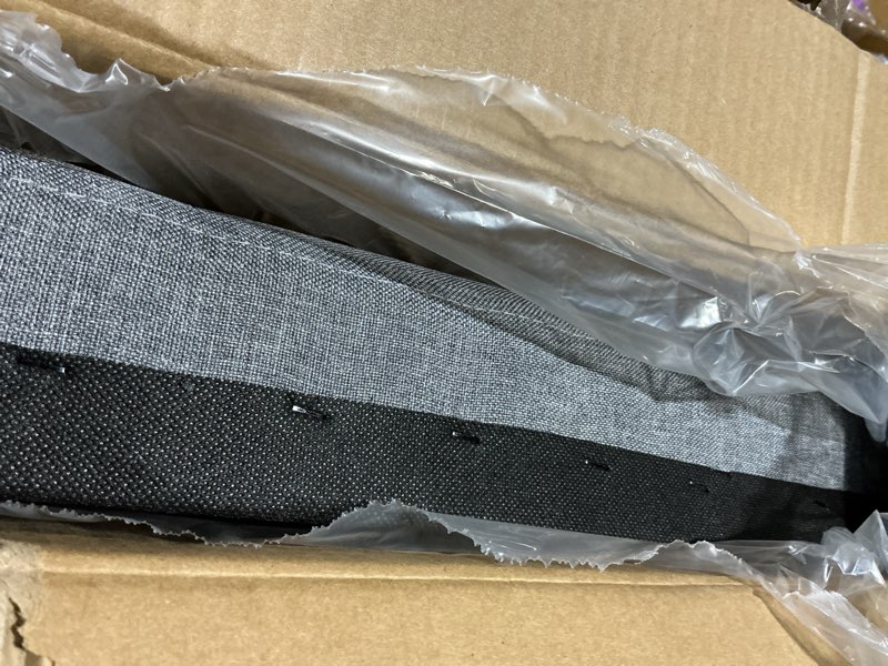 Condition photo showing Good Condition for amazon basics faux linen upholstered tufted headboard with adjustable height, king, gray gray king