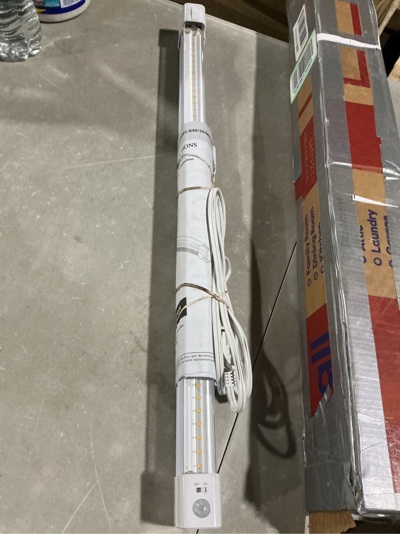 Condition photo showing As Is for led shop light 2ft, led shop light,25w 6500k 3200lm clear cover,t8 led light fixture,ceiling and utility shop lights, linkable light fixture for room, garage, workbench, warehouse(2-pack) 2ft 6500k 2-pack