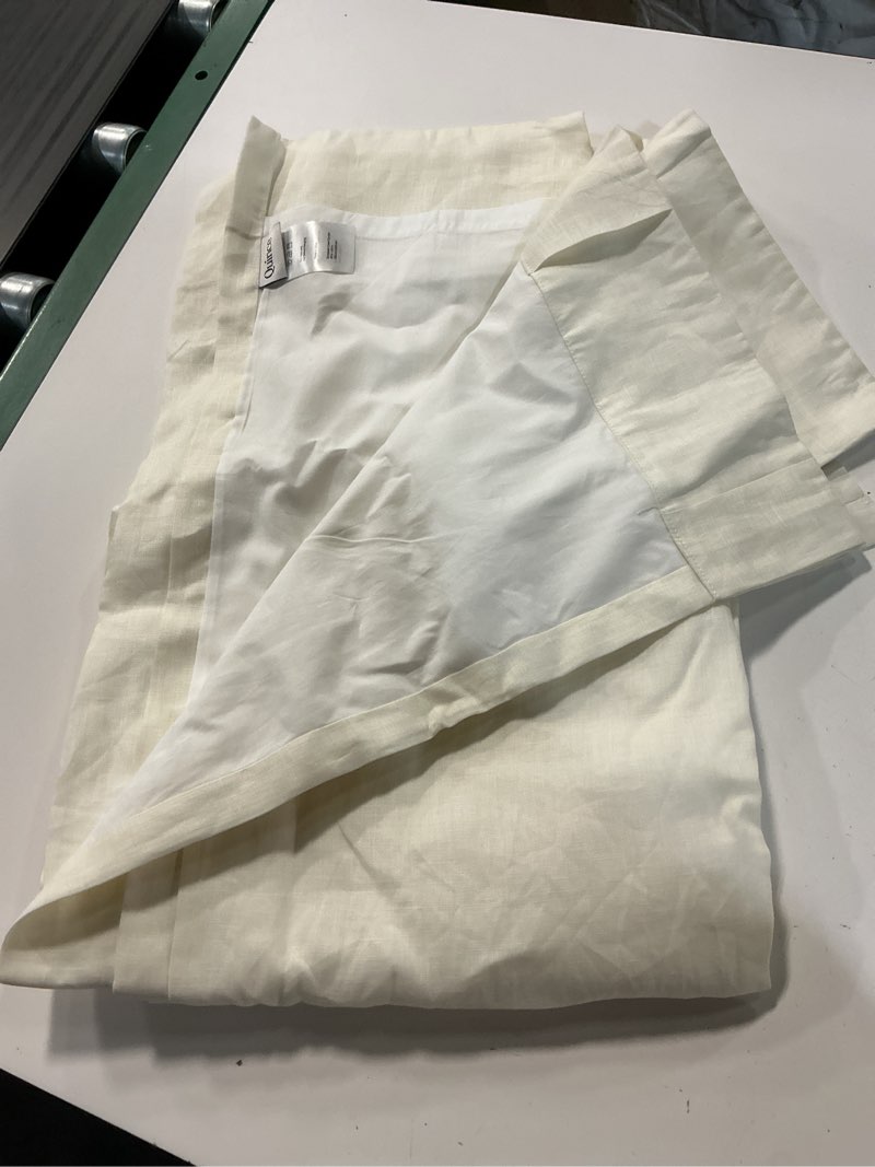 Condition photo showing Good Condition for european linen curtain, 48x84, ivory