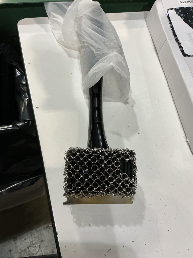 Condition photo showing As Is for bristle-free grill brush & scraper,durable, efficient and extra safe bbq cleaning brush for cast iron and stainless steel outdoor grills(coarse mesh)
