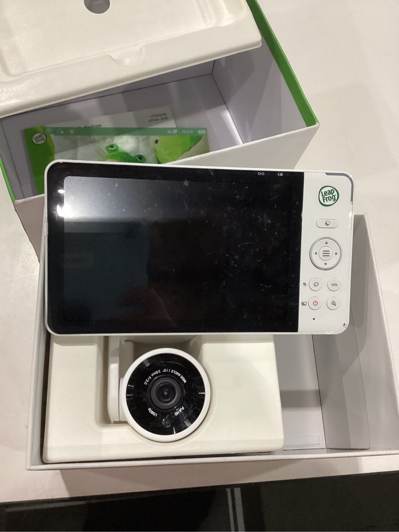 Condition photo showing As Is for USED NOT TESTED NO CORDS LeapFrog LF930HD Baby Monitor, 7” 720p HD Display,Video Baby Monitor with Camera and Audio, 1080p Smart Remote Access,360° Pan & Tilt,Color Night Light &Vision, Two-Way Intercom 7\\\" LCD
