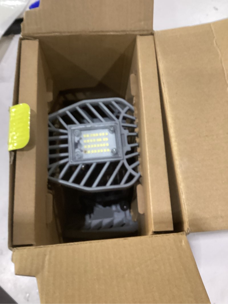 Condition photo showing As Is for ontel beyond bright led ultra-bright garage light - 3 adjustable panels, energy efficient, easy to install, durable and long-lasting light for garages, warehouses and more 1