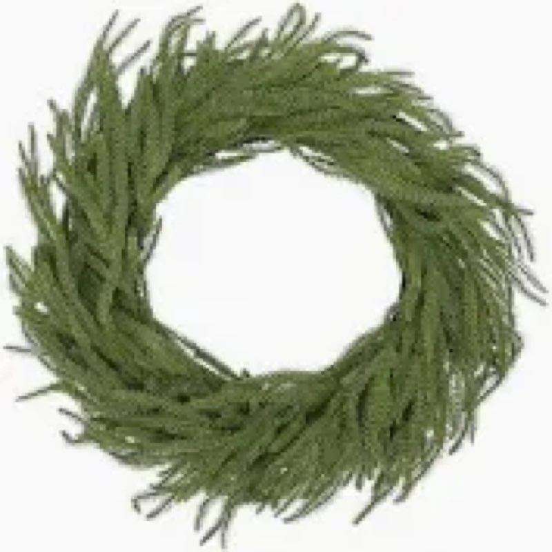 26 Inch Christmas Wreath for Front Door, Thickened Norfolk Pine Wreath Outdoor Indoor - Large Artifi