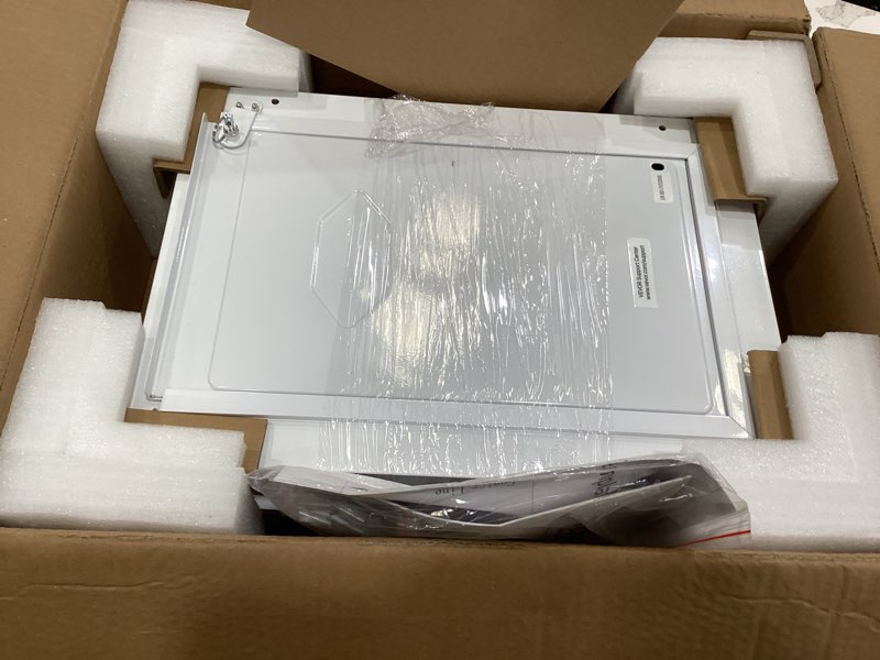 Condition photo showing Good Condition for vevor 3-flap pet door for wall, metal frame with lock, energy-efficient insulated pet door, easy to install in interior or exterior walls, dog door for medium dogs (white-medium) for wall medium-3 flap