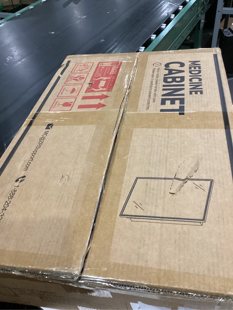 Condition photo showing Good Condition for TokeShimi 16 x 24 Beveled Mirrored Medicine Cabinet Recessed, Bathroom Mirror with Storage Adjustable, Aluminum Frame Metal Oil Rubbed Bronze Medicine Cabinet with Mirror 16x24 IN Single-Door Oil Rubbed Bronze