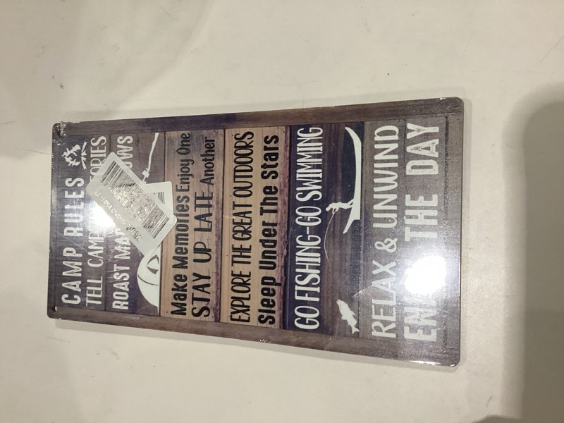 Condition photo showing New/Like New for camping rules wood signs decor, hanging wood sign home décor, campsite rules hanging sign, vintage wood wall sign, home décor sign, camping lover wall décor, farmhouse wood décor sign