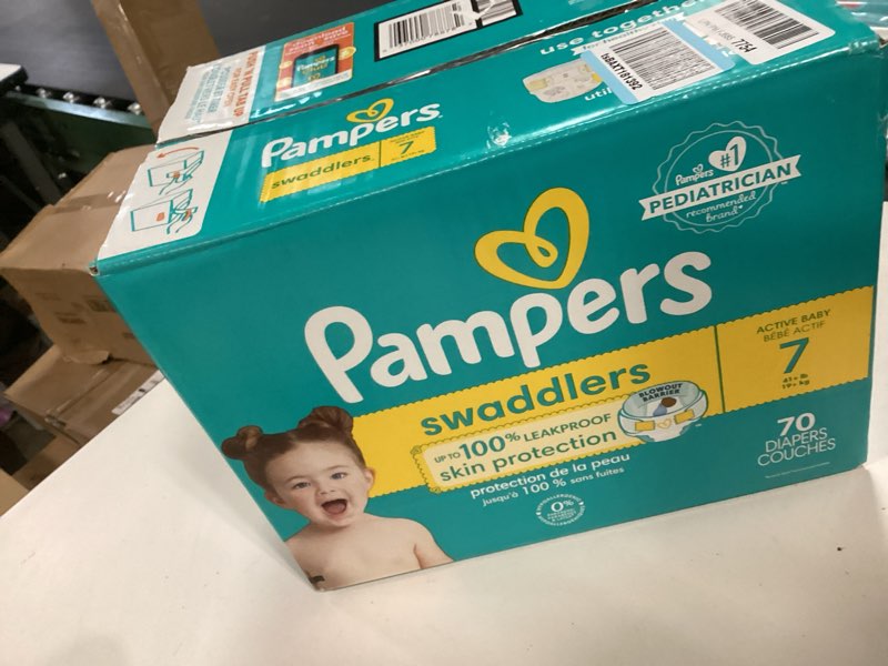 Condition photo showing New/Like New for Pampers Swaddlers Sensitive Disposable Diapers - Size 7 - 70ct