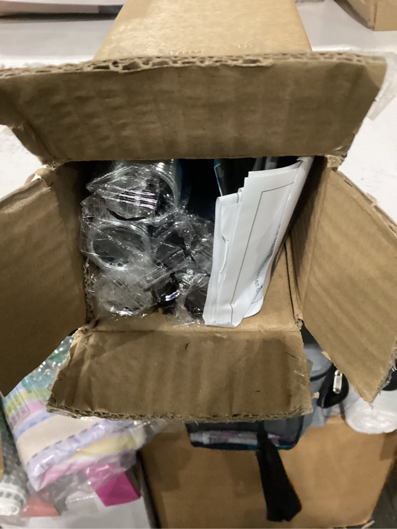 Condition photo showing Good Condition for curtain rods for windows 48 to 86 inches, adjustable 1 inch black curtain rod for outdoor indoor, modern heavy duty drapery rod, room divider, all metal, easy install 32" to 86"