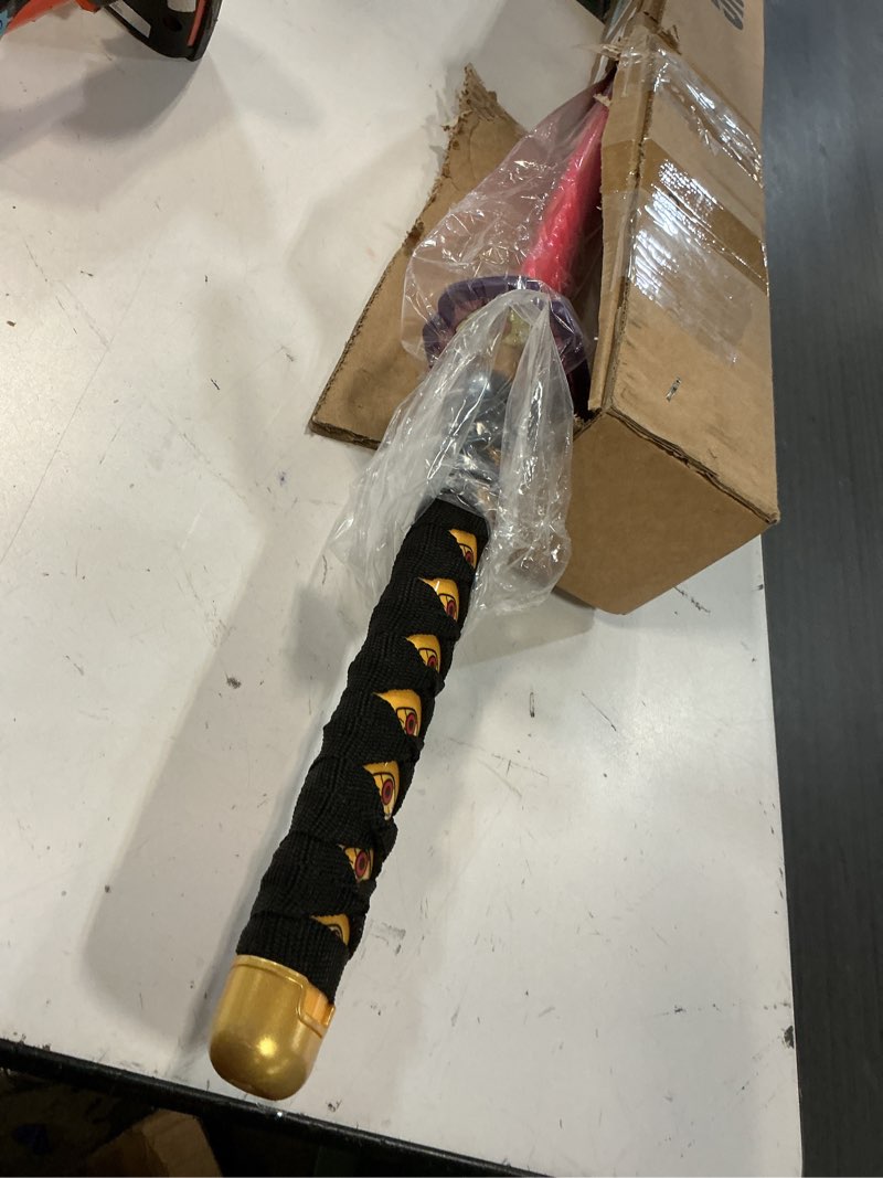 Condition photo showing Good Condition for rengeng light up sword, 40 inches rechargeable plastic replica with belt & stand, sword with original texture rengoku