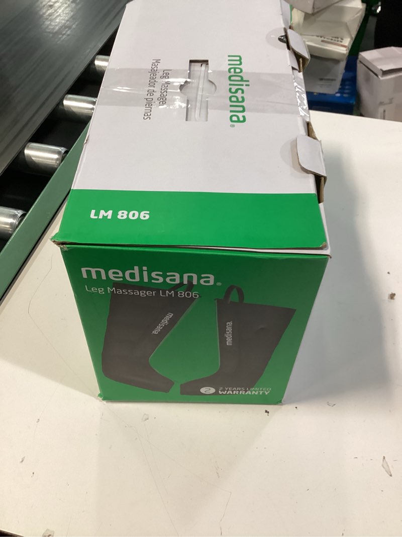 Condition photo showing New/Like New for medisana leg massager with heat and compression, leg massager for circulation and pain relief, compression boots with 5 modes & 3 heat levels for edema relief, gifts for mom, dad, him, her gray