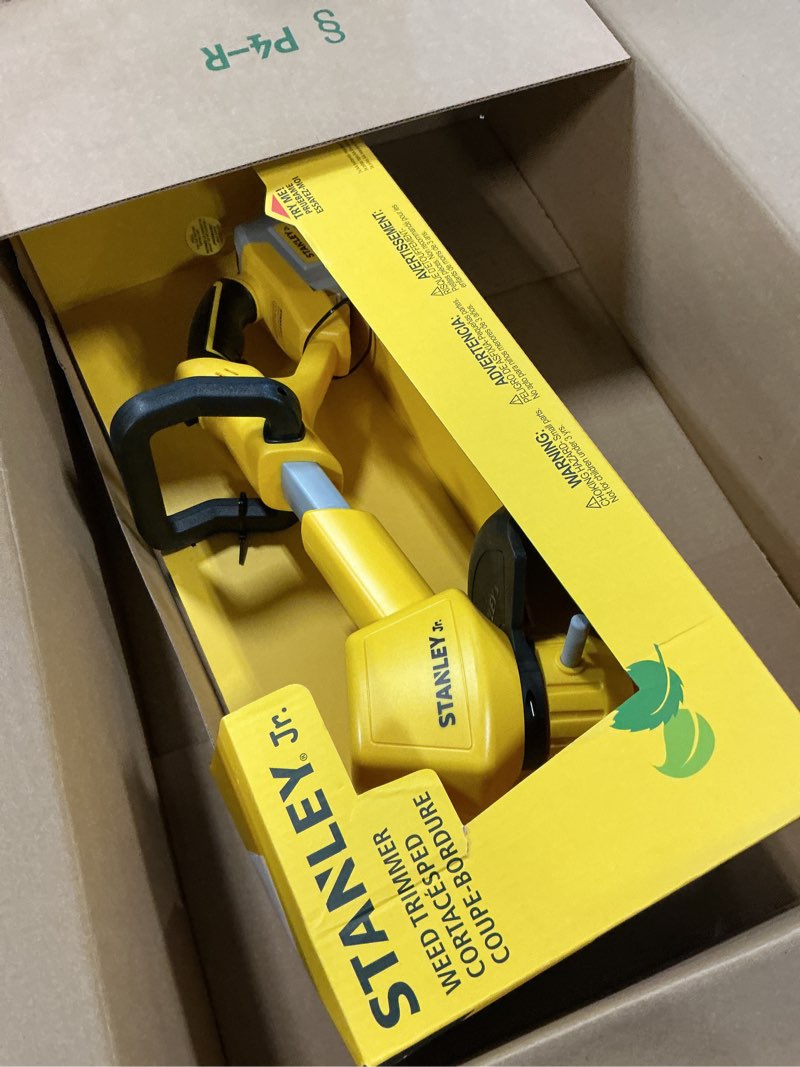 Condition photo showing Good Condition for stanley jr kids weed trimmer - battery operated toy weed trimmer for kids pretend play tool for outdoor adventures and hours of fun safe design for little gardeners. ages 3+