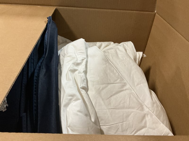 Condition photo showing As Is for Serta Goose Feather Down Fiber Cotton Comforter King Size - 100% Cotton Duvet Insert - Hotel Luxury Hypoallergenic Bedding Comforter All Season Medium Warmth 106 x 90 Inch White King All Season