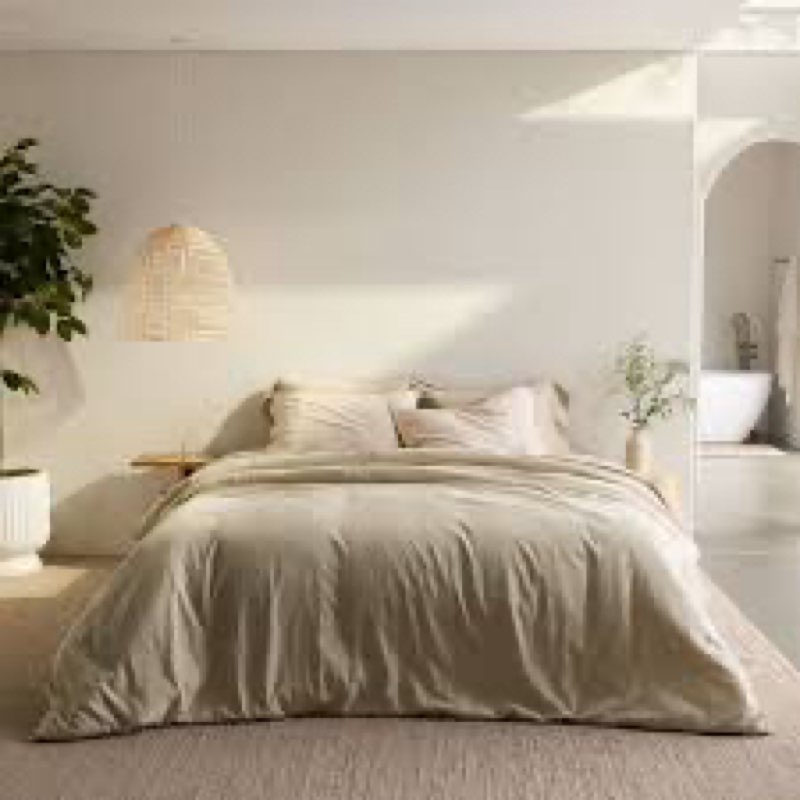 Miryana Cotton Slub Comforter Set with Shams, Natural, full/queen 