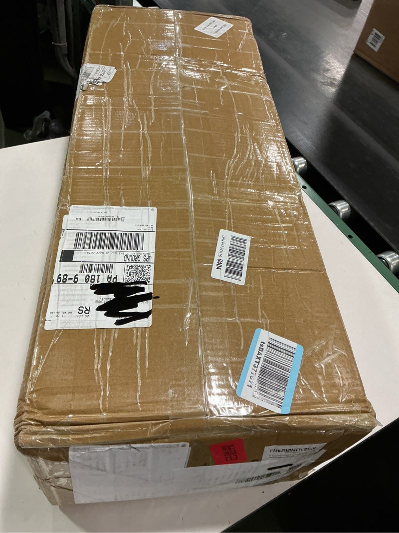 Condition photo showing Good Condition for 60" Trampoline for Kids, 5 FT Indoor & Outdoor Toddler Baby Trampoline with Basketball Hoop, Safety Enclosure, Birthday Gifts for Kids, Gifts for Boy and Girl, Age 3-8 5FT Pink/Blue