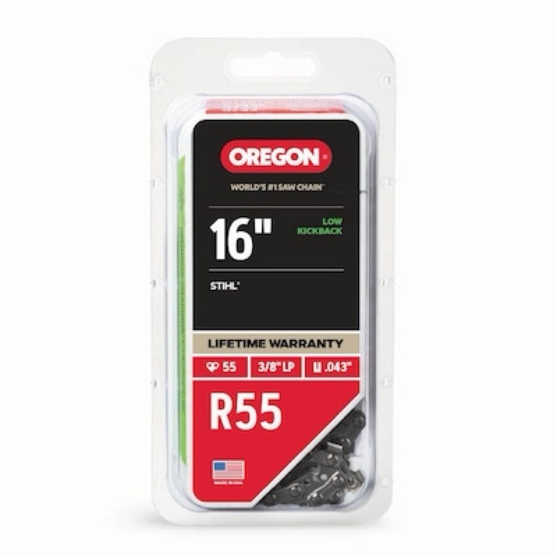 oregon r55 55 link replacement chainsaw chain for 16-in , 0.043-in gauge , 3/8-in pitch