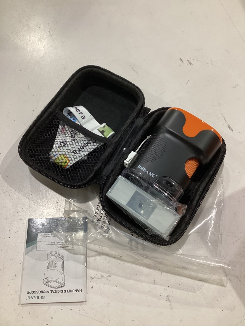Condition photo showing New/Like New for 1000x handheld microscope for kids 4k 2.0" screen rechargeable mini pocket digital microscopes w/slides kit portable edu gift age 4-6 8-12 children students