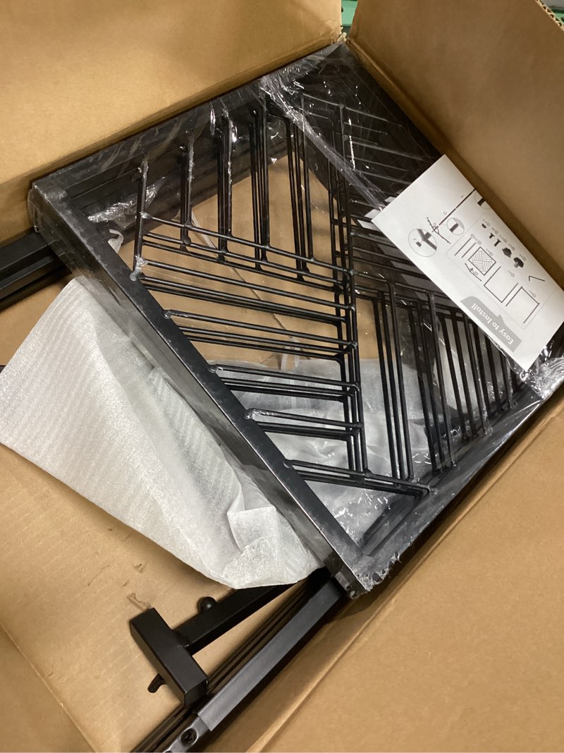 Condition photo showing New/Like New for 3 tiered hanging plant stand indoor outdoor, corner plant flower stand for multiple plants, 67" tall plant rack for 5 potted flowers,plant shelf for living room, balcony, patio, garden, square black metal