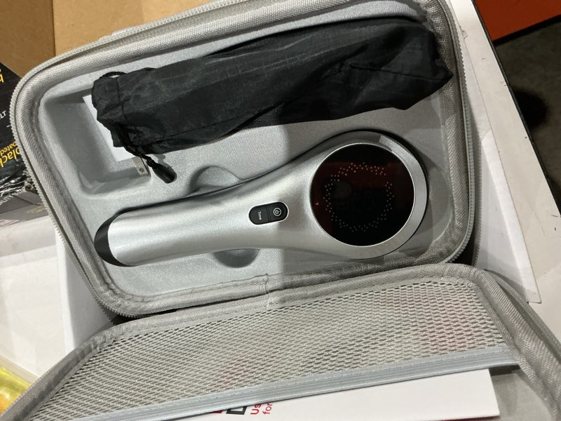 Condition photo showing Good Condition for handheld red light therapy with magnetic cover,cold laser red light therapy wand for pet/human treatment device, suitable for muscle body pain relief and improve healing (3 * 808nm+13 * 650nm) gray