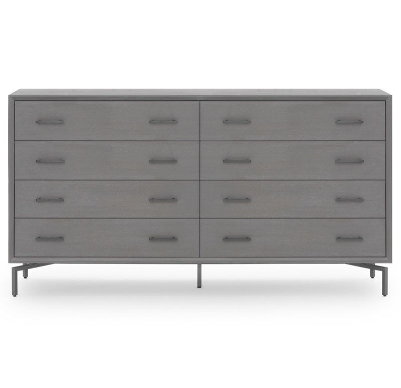ming 8-drawer chest, gray. (missing hardware and legs)