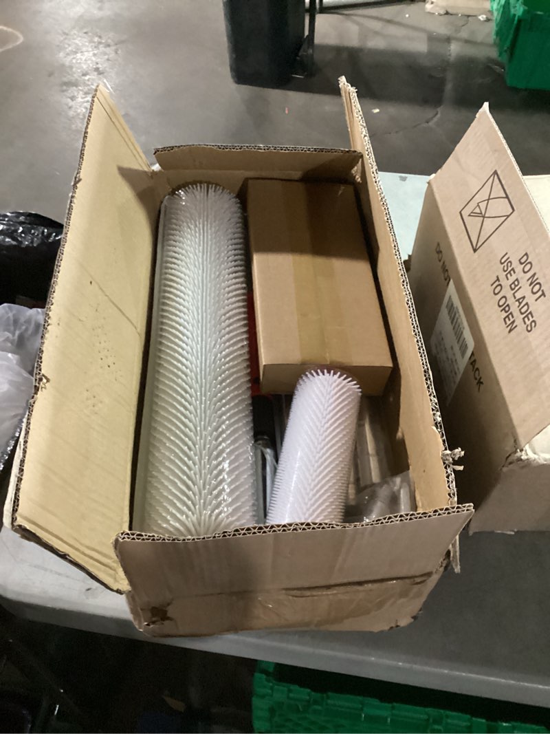 Condition photo showing As Is for self leveling tools kit spiked roller 20 in 9 inch epoxy roller spike shoes for concrete epoxy flooring stainless steel notched squeegee rake cement floor leveling tools