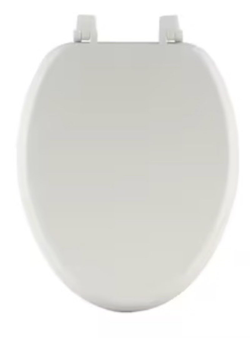 Project Source Wood White Elongated Toilet Seat
