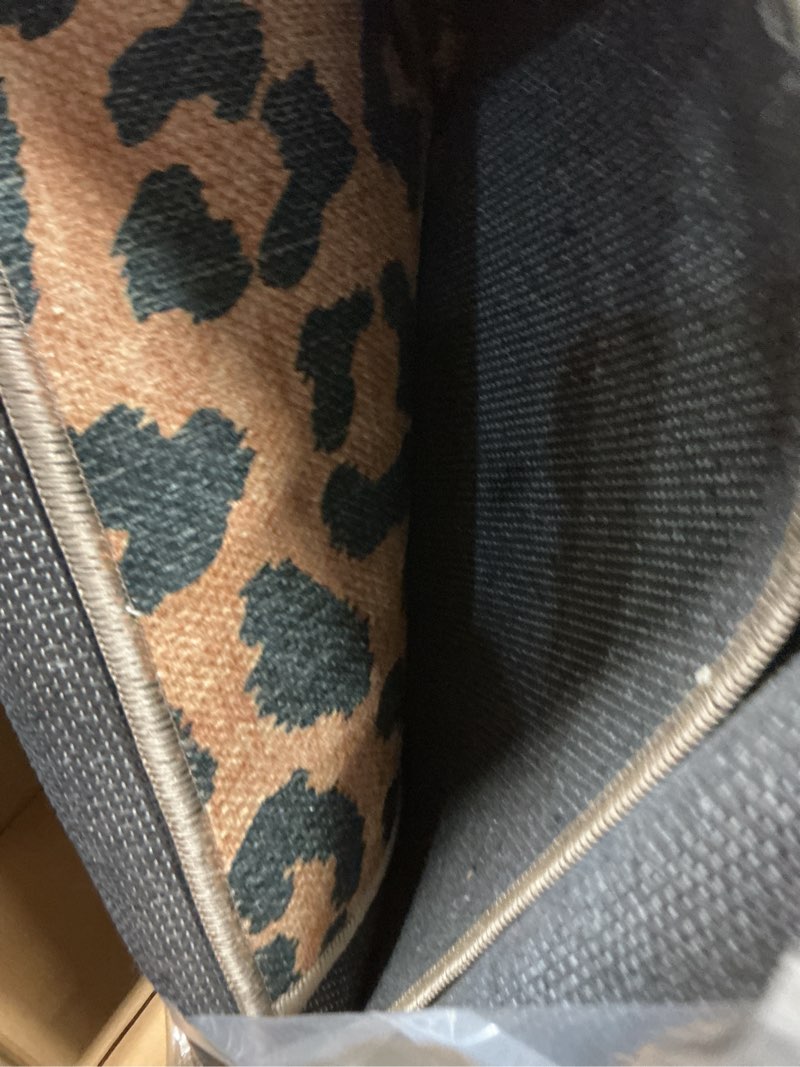 Condition photo showing New/Like New for well woven apollo flatwoven leopard print brown 5' x 7' area rug 5' x 7' (rectangular) brown