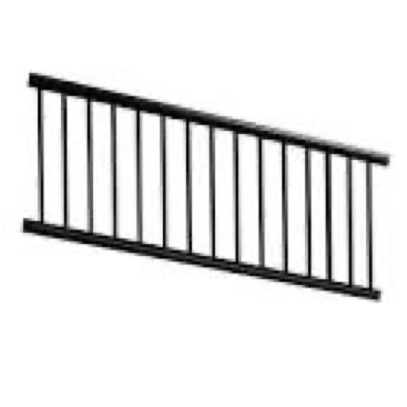 Wqeya 2 Pack 42in. H x 8ft. W Modular Aluminum Stair Railing – Angle-Adjustable Porch Railing for St