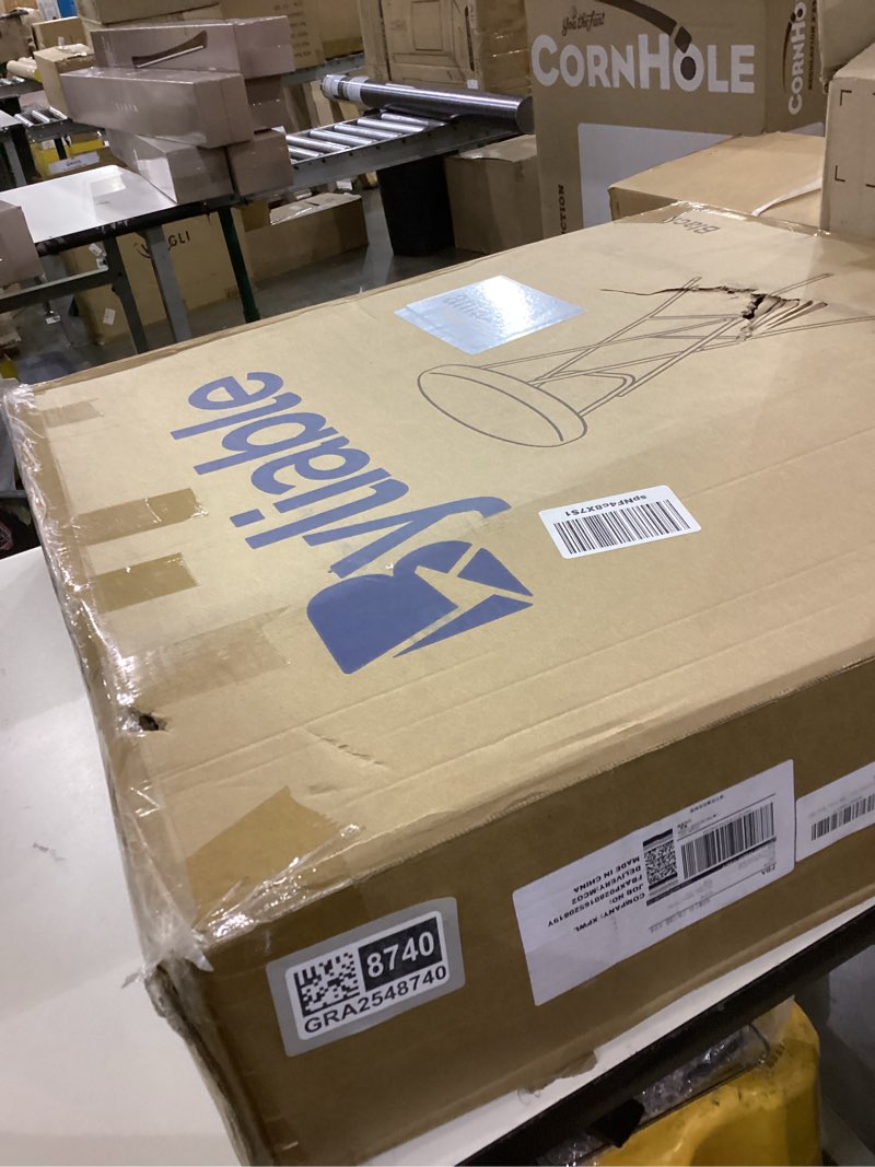 Condition photo showing As Is for Cocktail Table 28in Folding Round High Top Indoor Outdoor with Removable Legs, Tall Bistro Foldable Bar Height Table for Parties, Patio, Backyard, Dining Room, Events, Black- 2PCS Black 28''×43''/2PC