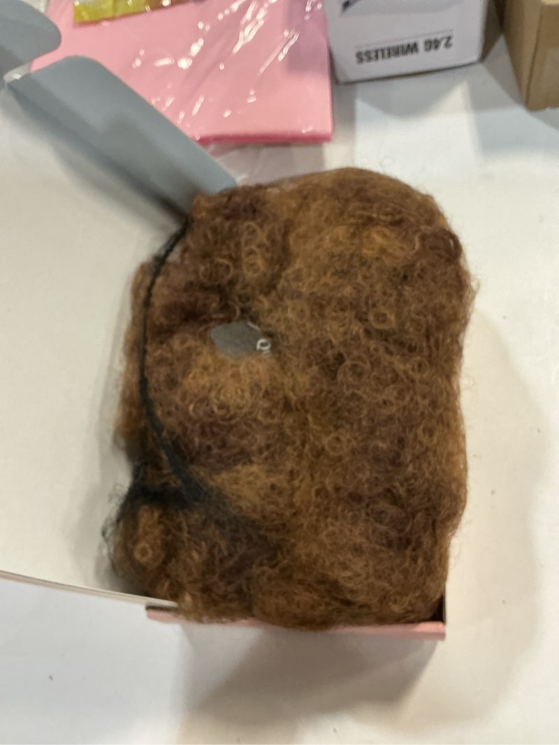 Condition photo showing New/Like New for HIHOO Short Afro Wig with Bangs for Black Women Afro Kinky Curly Wig 70s Premium Synthetic Big Afro Wig(Brown)