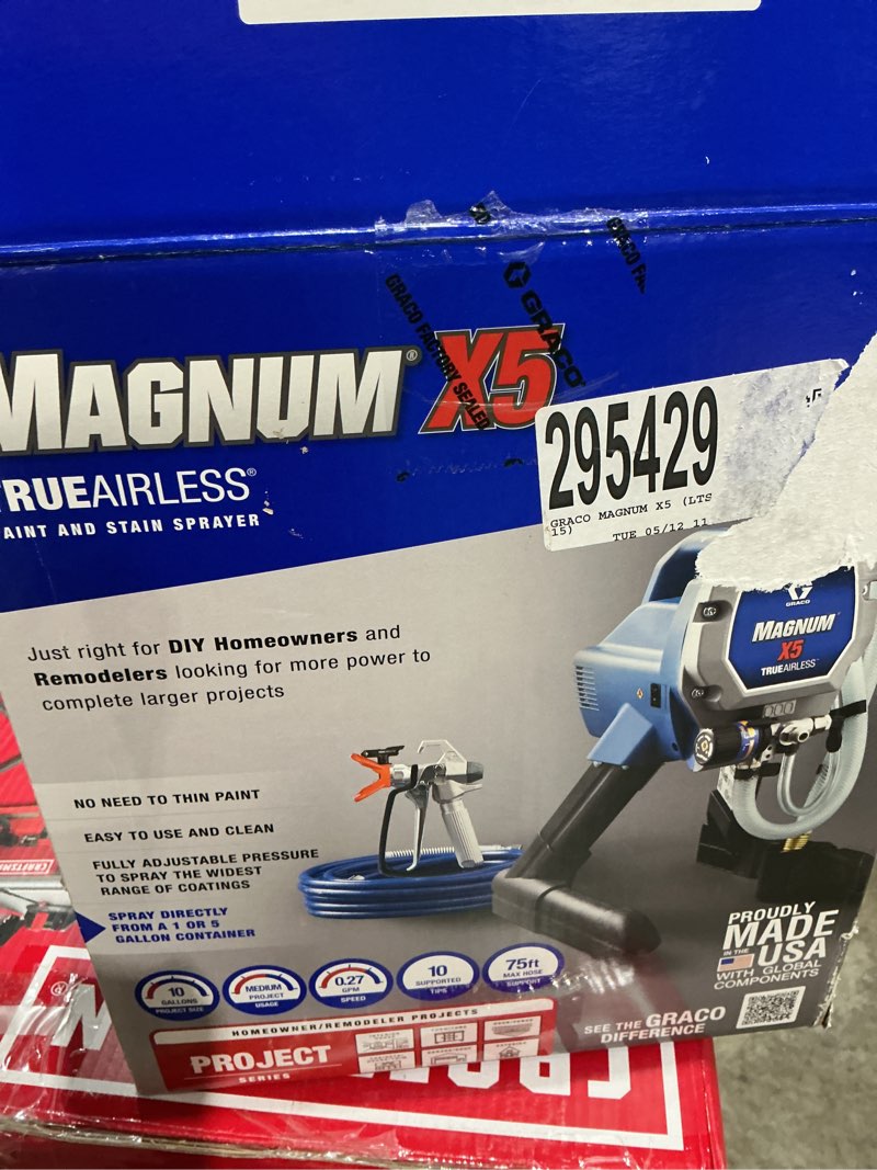 Condition photo showing As Is for graco magnum x5 3000 psi steel airless sprayer magnum x5 airless paint sprayer