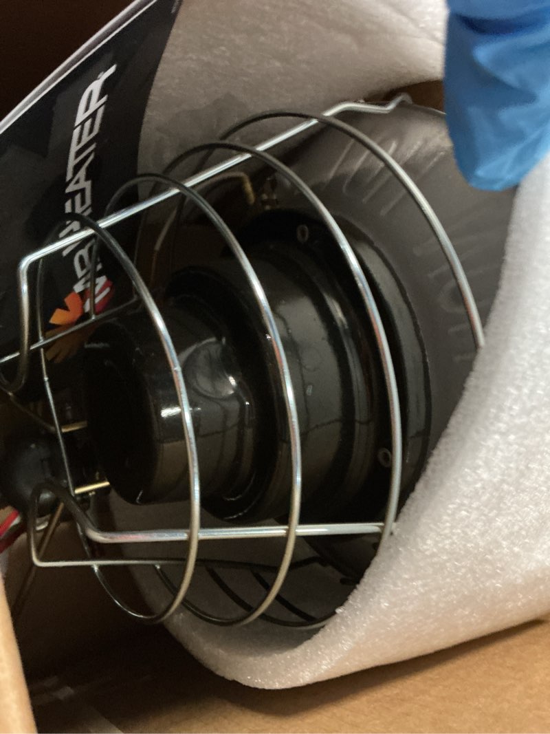 Condition photo showing As Is for 15,000 BTU Single Tank Top Portable Propane Radiant Heater,Grey/ Silver Space Heater