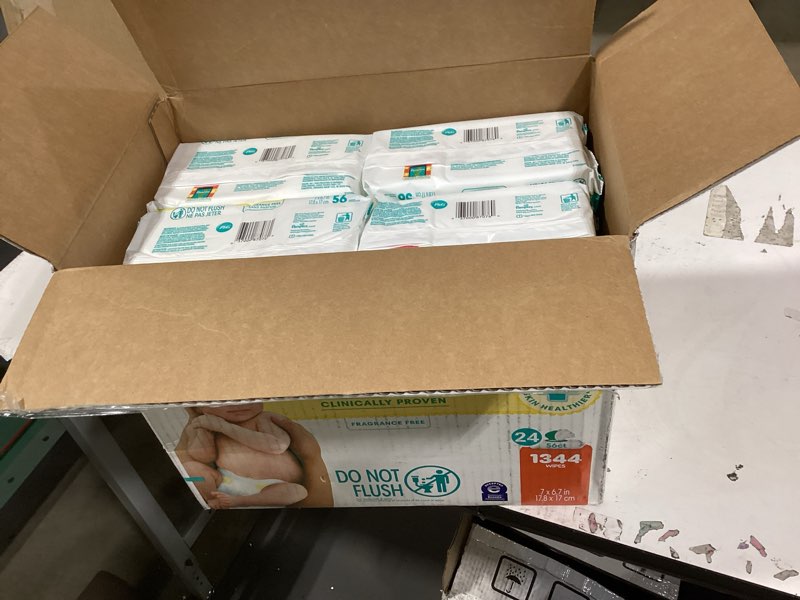 Condition photo showing New/Like New for similar  productpampers baby wipes, sensitive, water based wipe, clinically proven, hypoallergenic, and unscented for babies, 1344 wipes total (16 flip-top packs) [packaging may vary] 84 count (pack of 16)