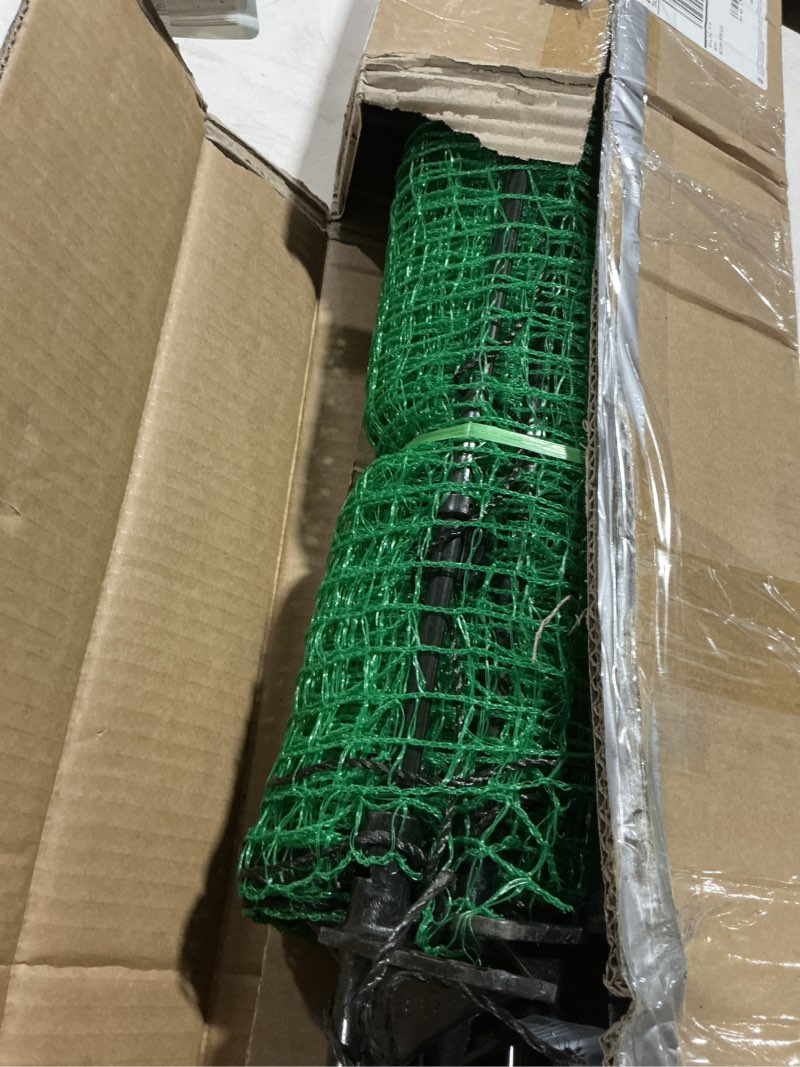 Condition photo showing As Is for temporary fence with posts, 4‘x50‘ animal barrier dog portable fencing with fiberglass stake windbreak rope, safety snow plastic netting roll for garden backyard outdoor protect 4x50ft