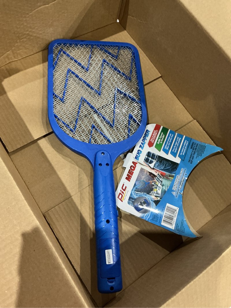 Condition photo showing Good Condition for pic mega bug zapper racket with bottle opener, 800 volt electrical grid, handheld outdoor & indoor bug zapper, battery operated, kills bugs on contact