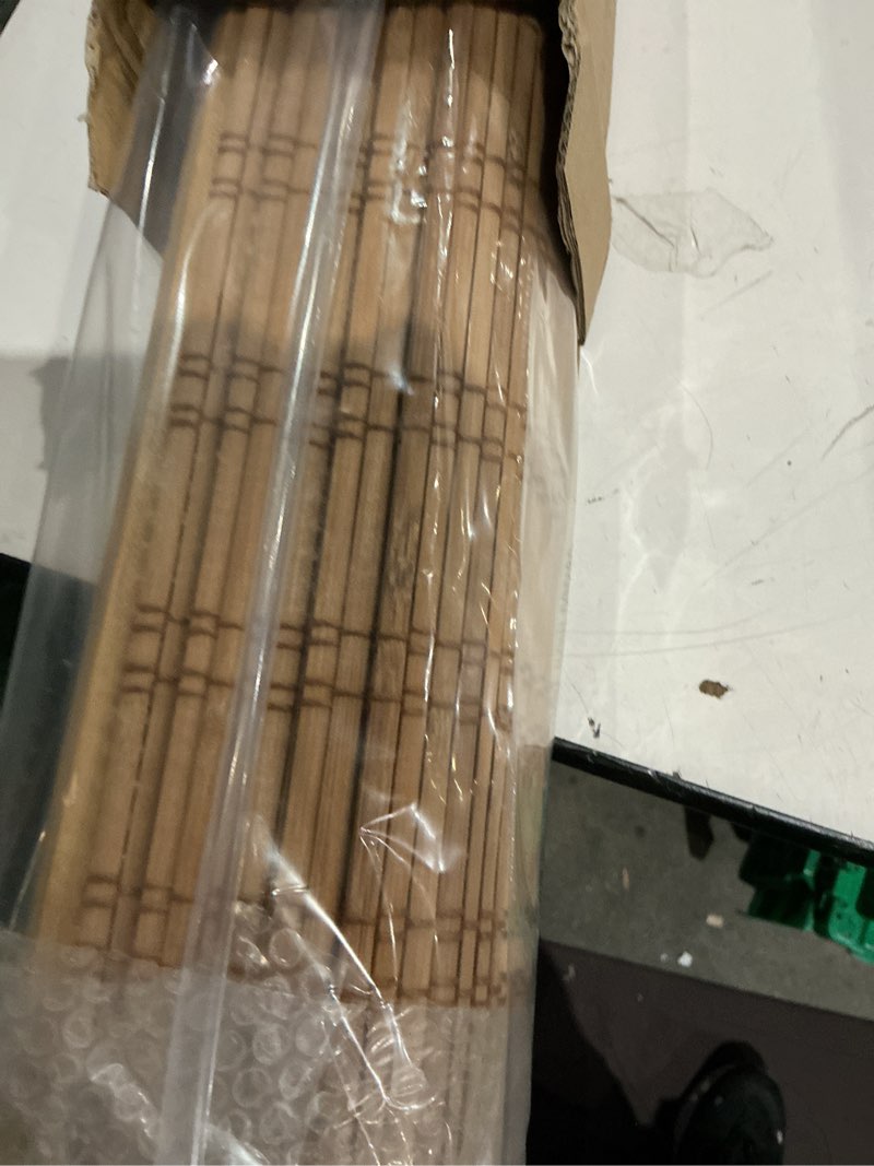 Condition photo showing Good Condition for lazblinds no tools no drill cordless bamboo roman shades, light filtering window treatment, roll up bamboo blinds for windows 30.5'' w x 48'' h, ceylon light russet light filtering-ceylon light russet 30.5" w x 48" h