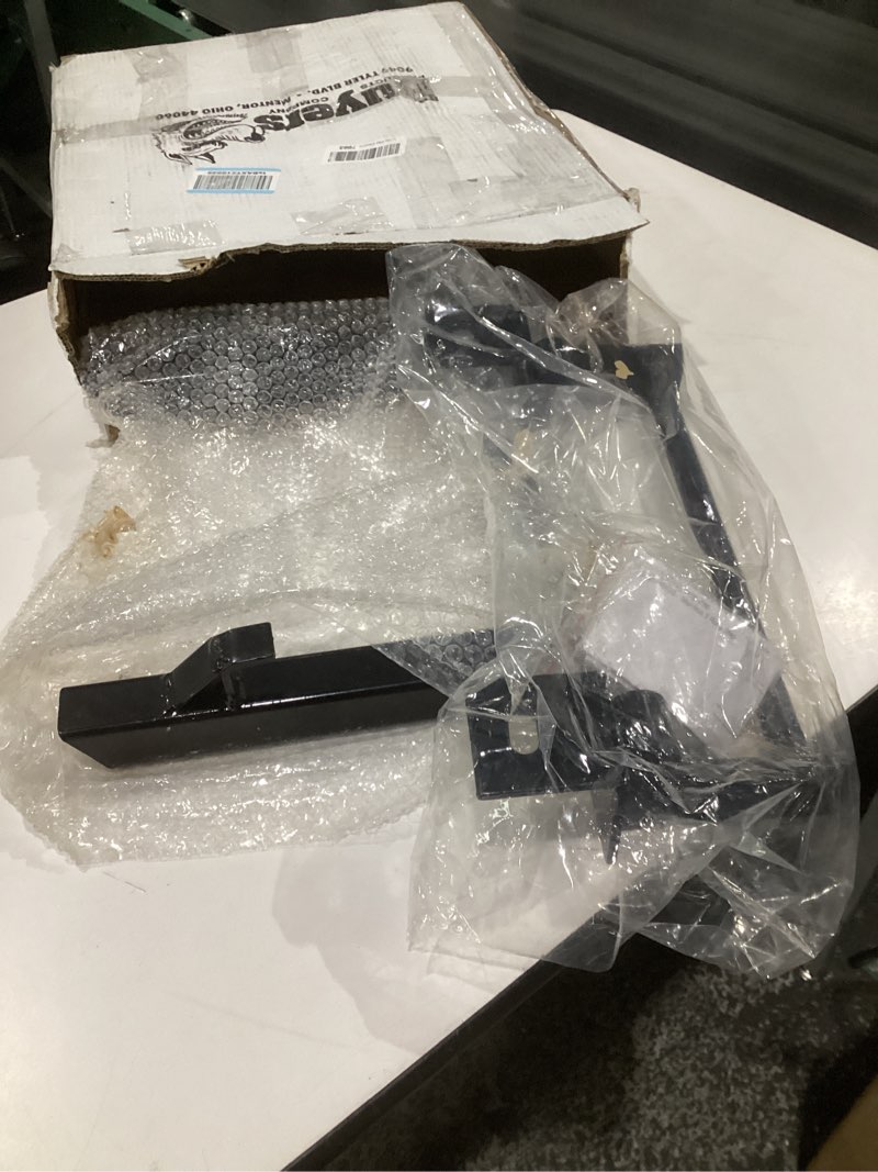 buyers products rs1 black 1-rung retractable truck step, 17.38 x 15 inch, non-slip treads, l-shaped bracket, 14 inch bolt center, easy install, durable steel, truck & trailer step for work vehicles black 1 rung