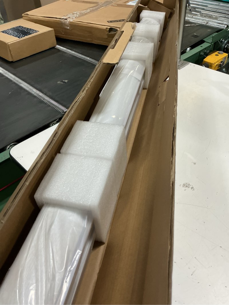 Condition photo showing Good Condition for hestia cordless light filtering zebra shades, linen-like fabric blinds for indoor windows, dual layer for day & night light control in bedroom/living room/office, white, 50" w x 48" h 50"w x 48"h grey white
