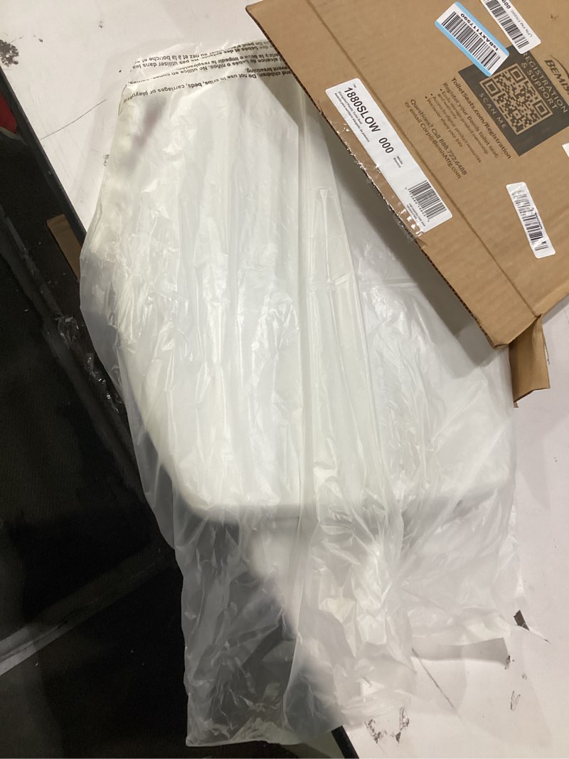 Condition photo showing New/Like New for Mayfair Caswell Modern Slow Close Toilet Seat, Durable Plastic, Elongated, White Elongated 1 Seat