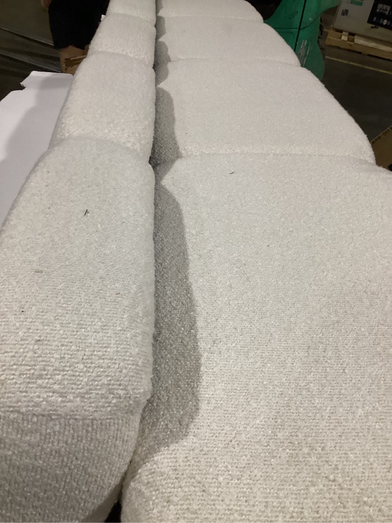 Condition photo showing As Is for white comfy cloud sectional sofa chenille love seat sofa