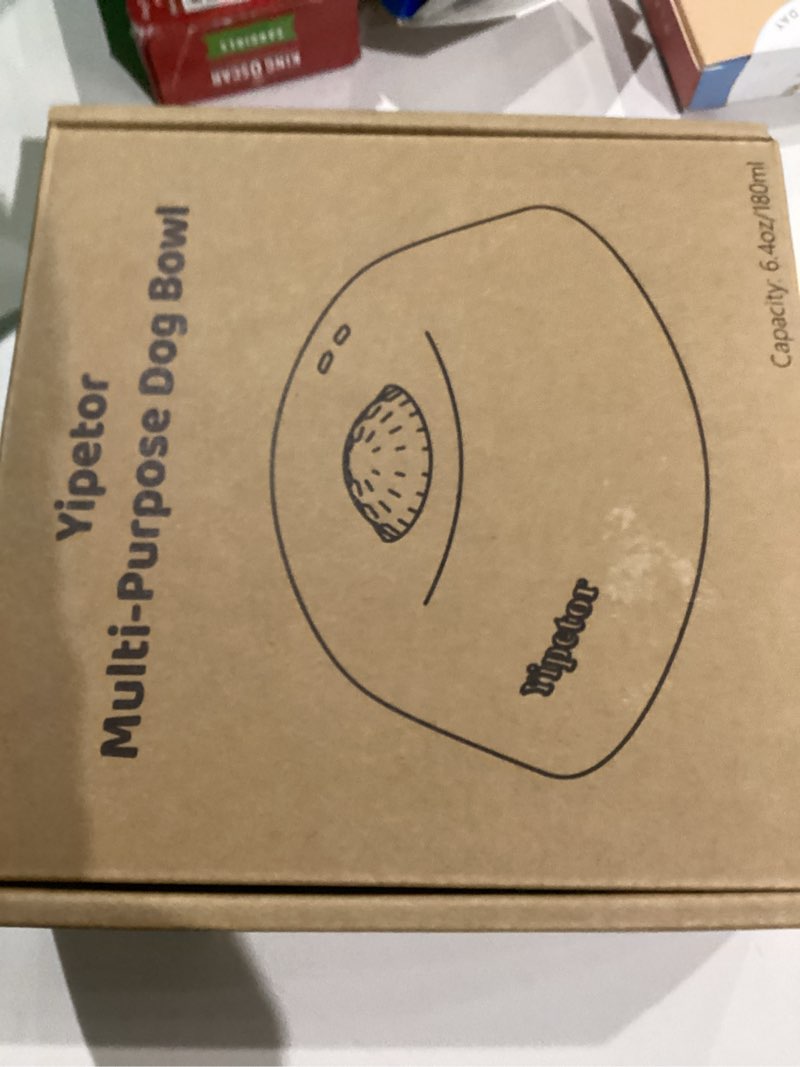 Condition photo showing Good Condition for yipetor slow feeder dog bowls for liquid treat, anti-slip?entertained ball-in? bone broth dog lick bowl, 3/4 cup yogurt pup lick toy for large medium small breeds dietary supplement/post-op nutrition blue