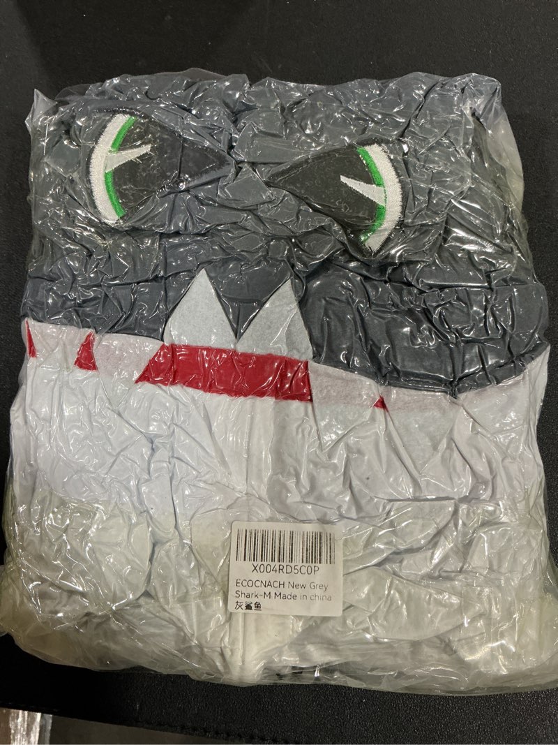 Condition photo showing New/Like New for Animal Onesie Adult Unisex One-Piece Pajamas Cosplay Costume For Men Women New Grey Shark Medium