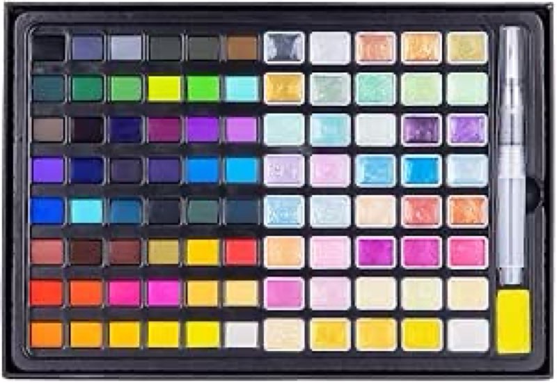 Falling in Art Watercolor Paint Set, 88 Colors Watercolor Paints, Painting Set with Water Brush and 