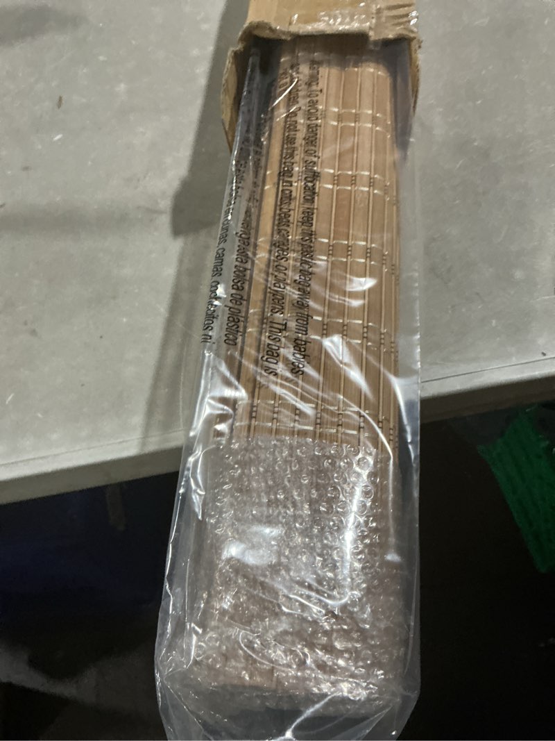 Condition photo showing Good Condition for lazblinds no tools no drill cordless bamboo roman shades, light filtering window treatment, roll up bamboo blinds for windows 31'' w x 64'' h, brown light filtering-brown206 31" w x 64" h