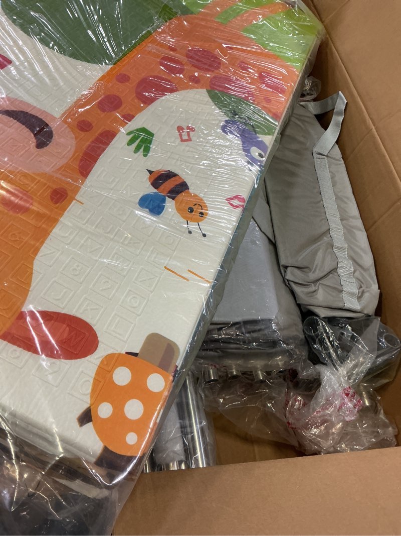 Condition photo showing Good Condition for baby playpen 79" x 71", lutikiang play yard for babies and toddlers with mat, safety extra large baby fence area, indoor & outdoor kids activity play center with anti-slip suckers and zipper gate. grey 79" x 71" with xpe mat