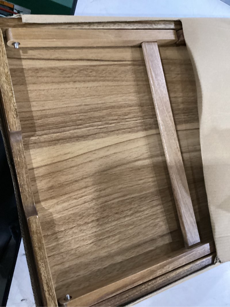 Condition photo showing Good Condition for vaefae acacia bed table tray, wooden breakfast tray with folding legs, bed tray for eating and laptop, eating trays for bedroom (extra large size)