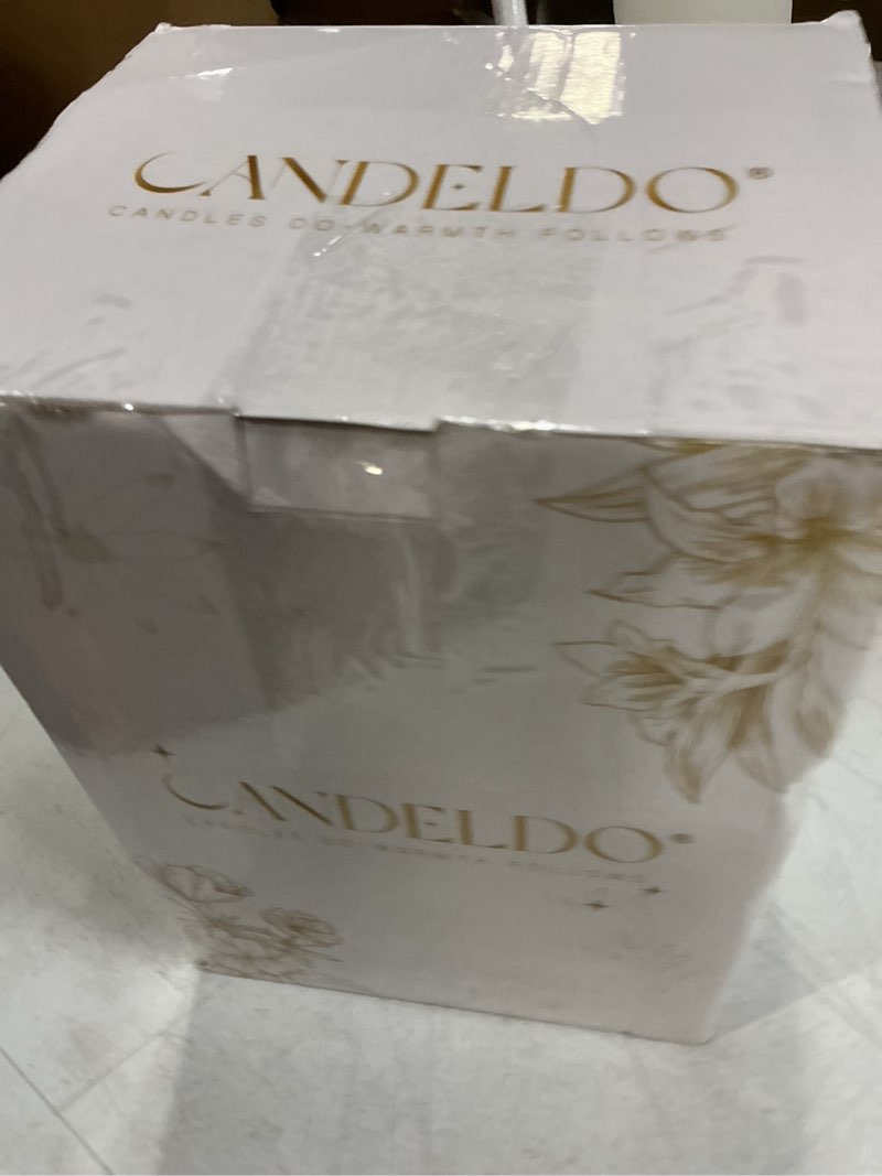 Condition photo showing New/Like New for candeldo candle warmer lamp with timer: flower candle warming lamp with marble base height adjustable wax warmer dimmable modern kitchen bathroom decor mom birthday gift for grandma
