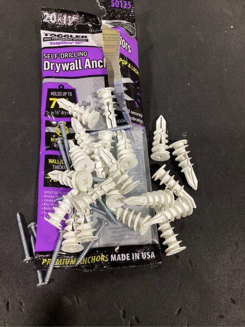 Condition photo showing As Is for (incomplete) toggler snapskru #8 x 1-1/2 in. 79 lb. nylon self-drilling drywall anchor 